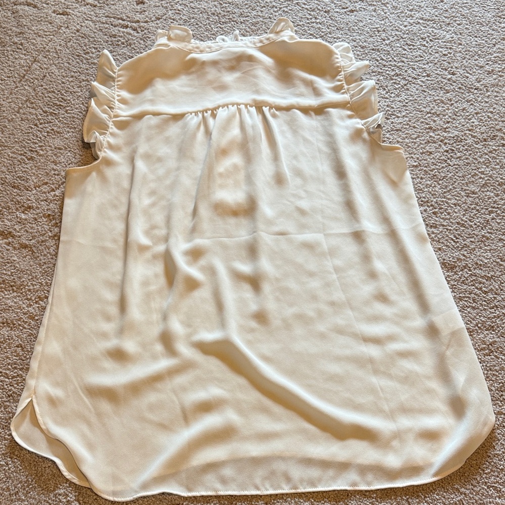 LOFT Cream Ruffle Blouse - Picture 5 of 5
